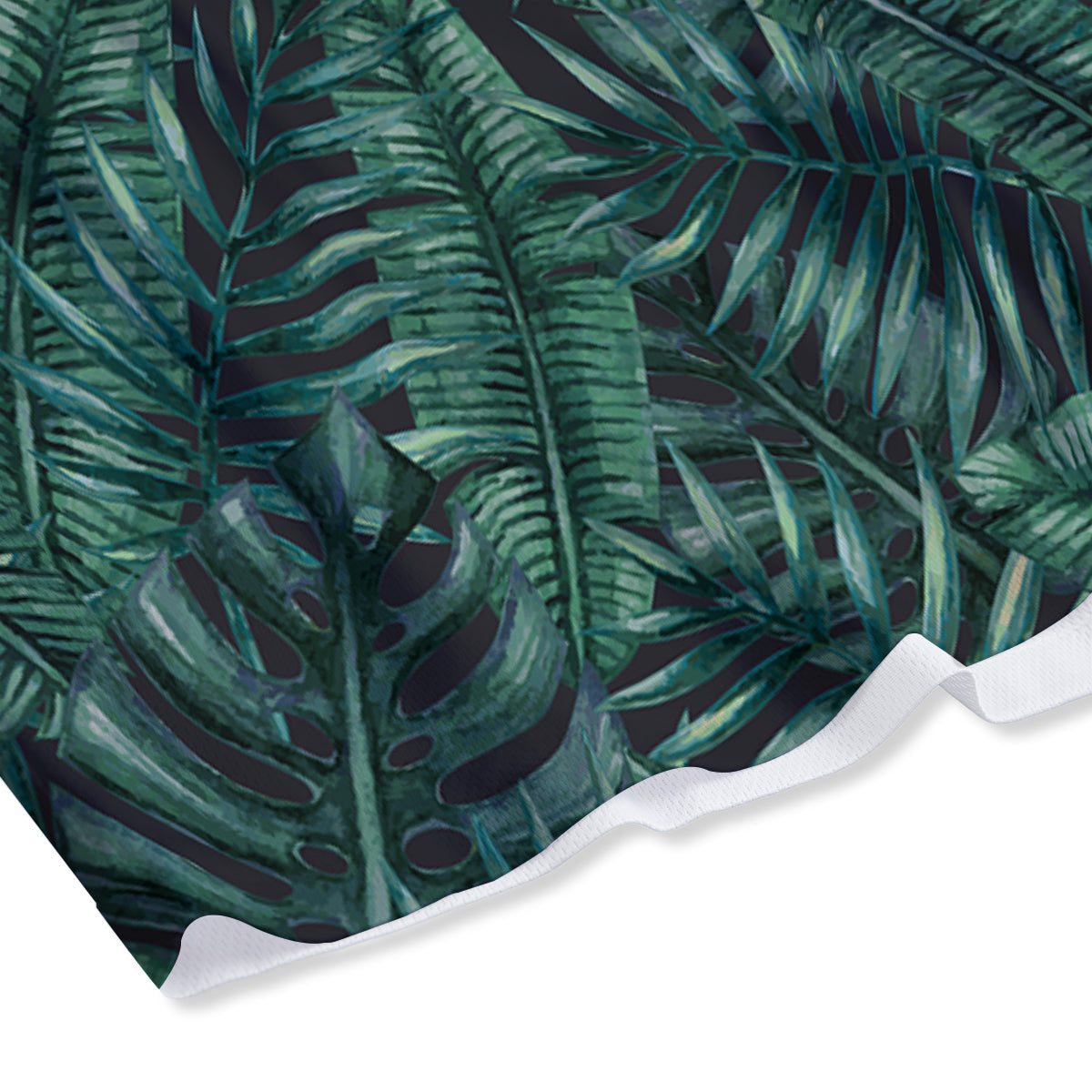 Green Leaf Tropical Print Pattern Mesh Shorts