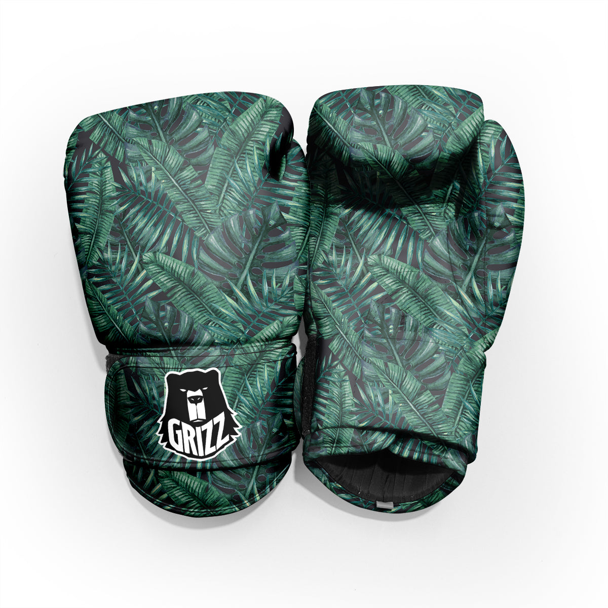 Green Leaf Tropical Print Pattern Pro Boxing Glove