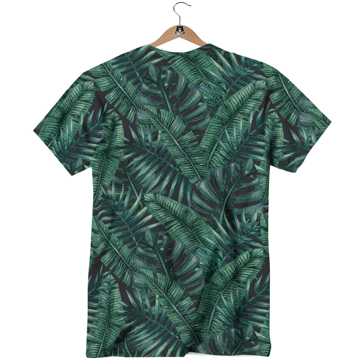 Green Leaf Tropical Print Pattern T-Shirt-grizzshop