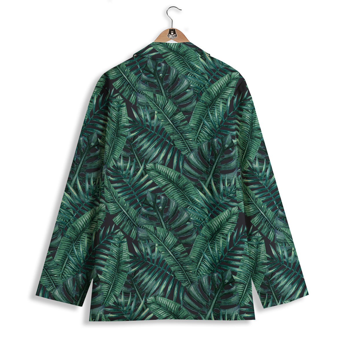 Green Leaf Tropical Print Pattern Women's Blazer-grizzshop