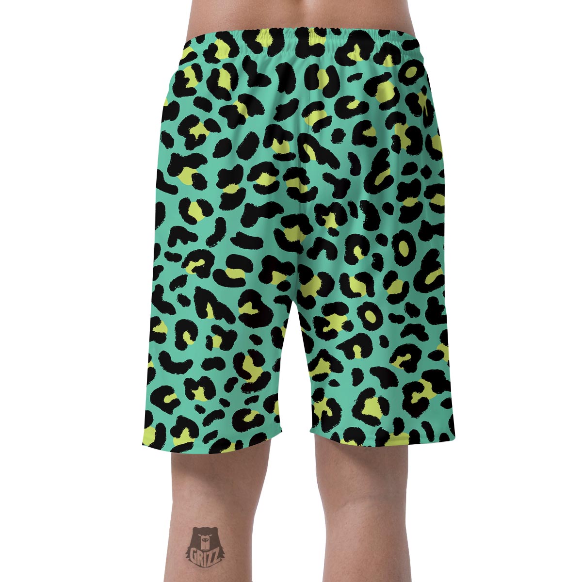 Green Leopard Men's Shorts-grizzshop