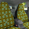 Green Lime And Yellow Zigzag Print Pattern Car Seat Covers-grizzshop