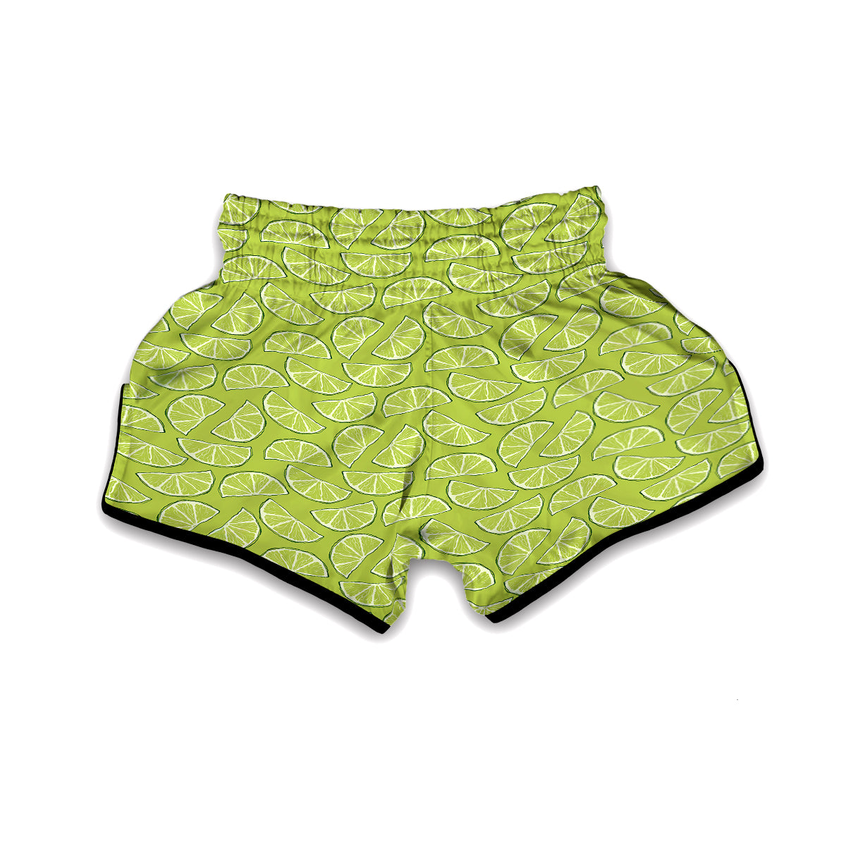 Green Lime Lemon Print Pattern Muay Thai Boxing Shorts-grizzshop