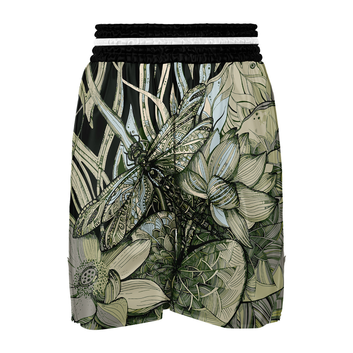 Green Lotus Dragonfly Boxing Shorts-grizzshop