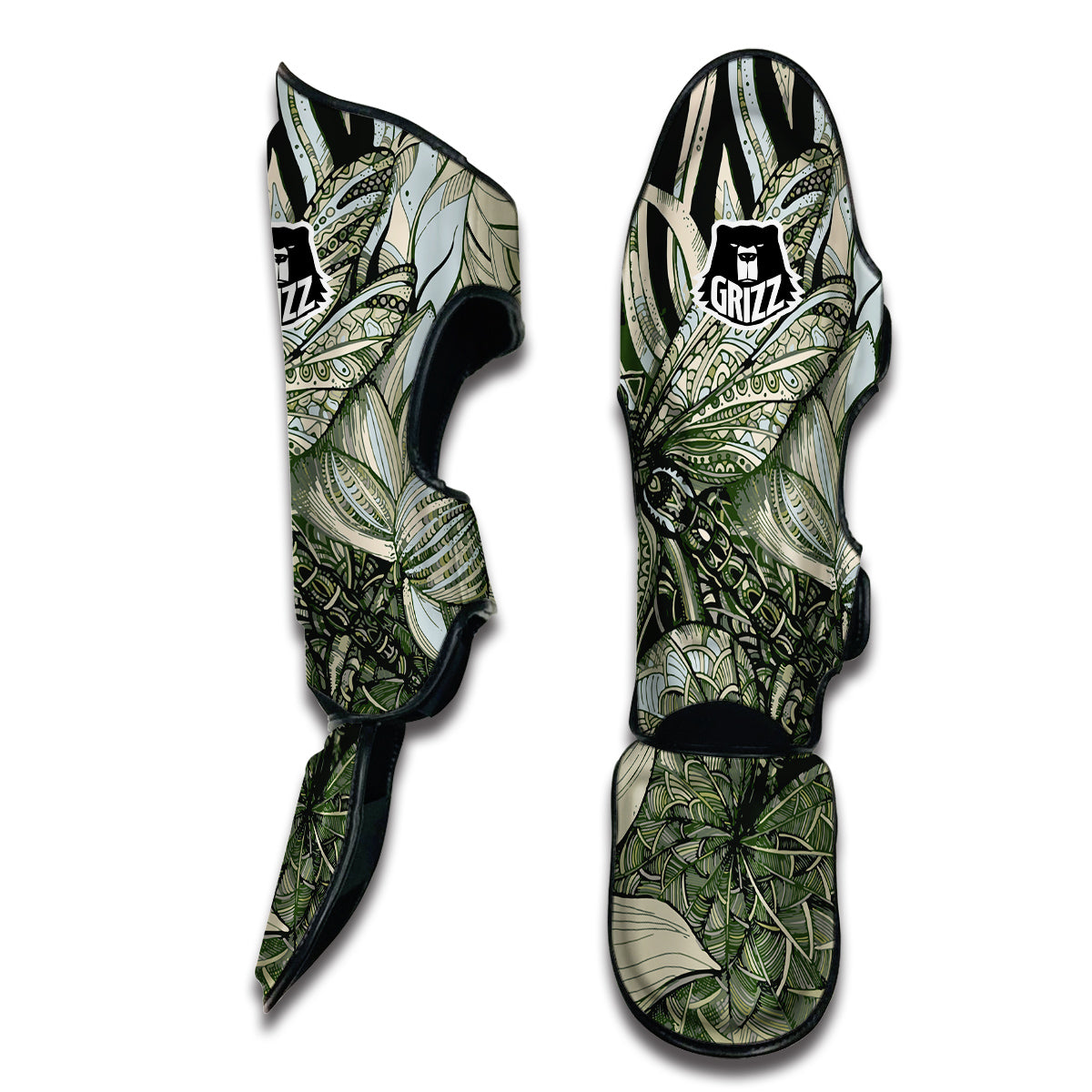 Green Lotus Dragonfly Muay Thai Shin Guards-grizzshop