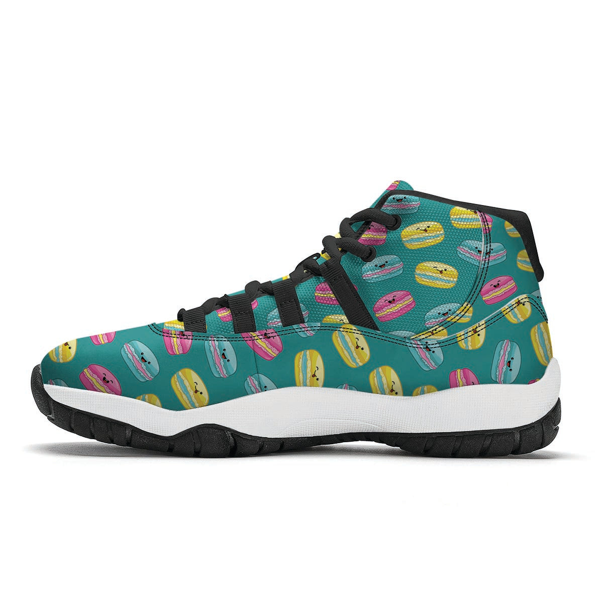 Green Macaron Black Bball Shoes-grizzshop