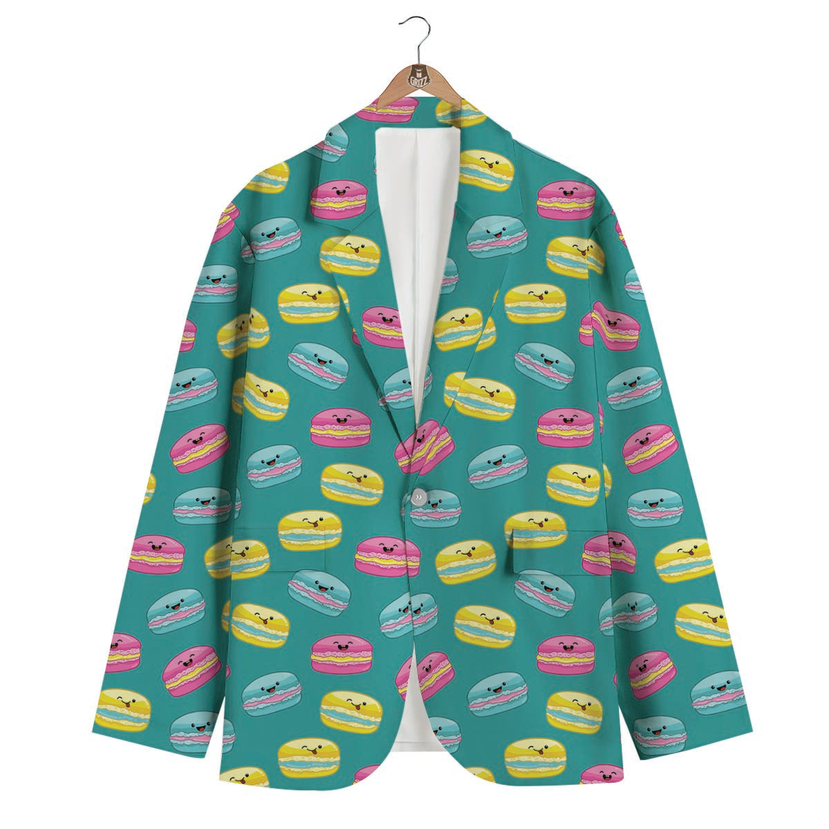 Green Macaron Men's Blazer-grizzshop