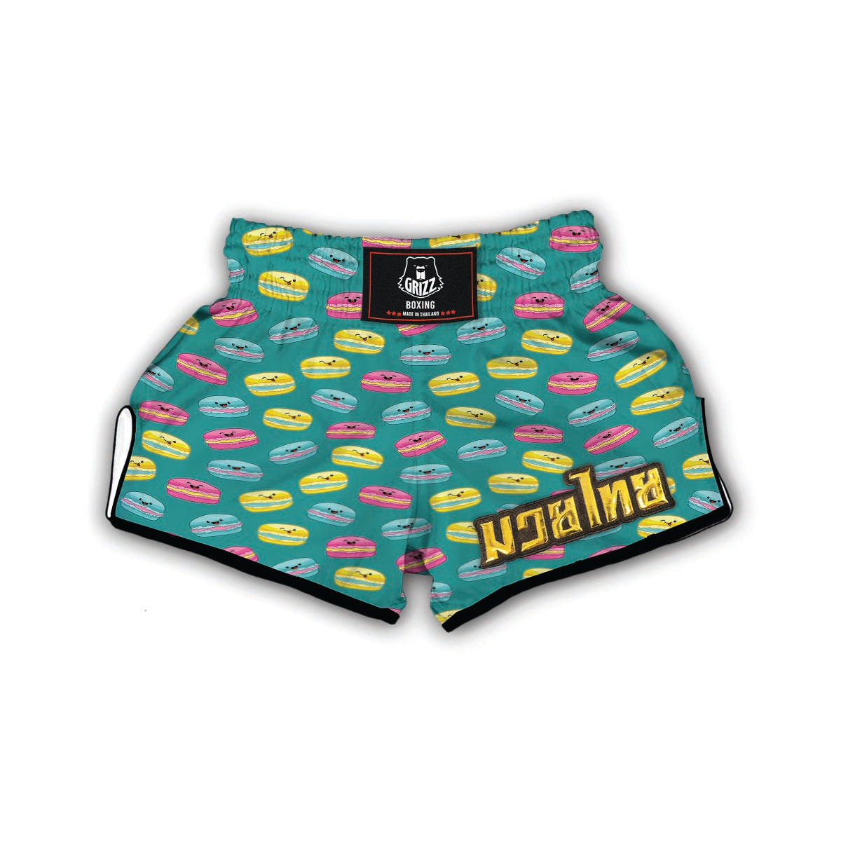 Green Macaron Muay Thai Boxing Shorts-grizzshop