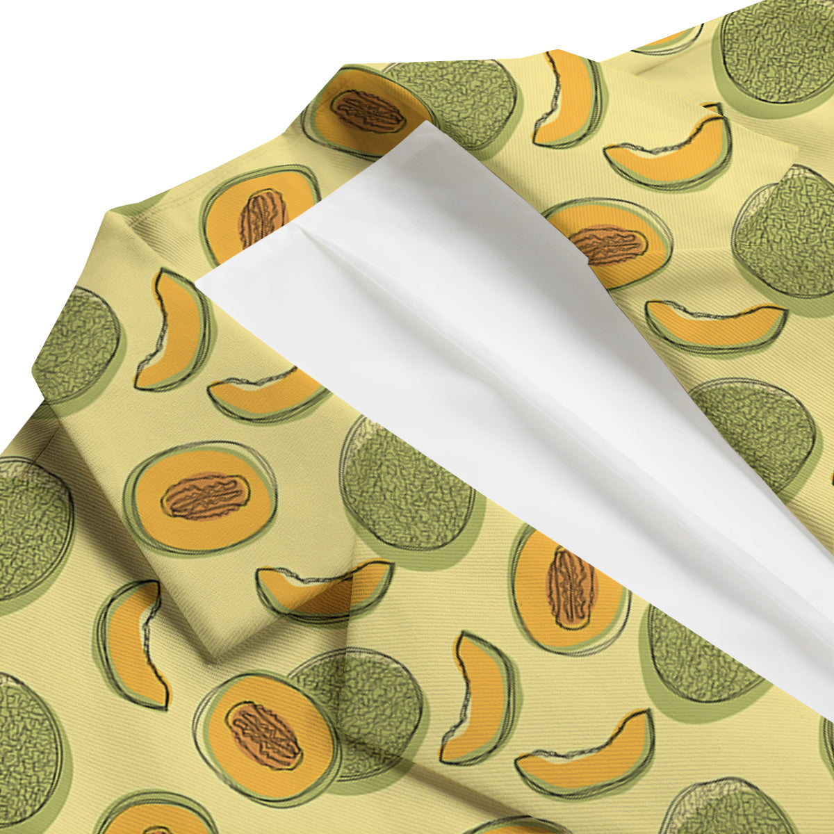 Green Melon Yellow Print Pattern Men's Blazer-grizzshop