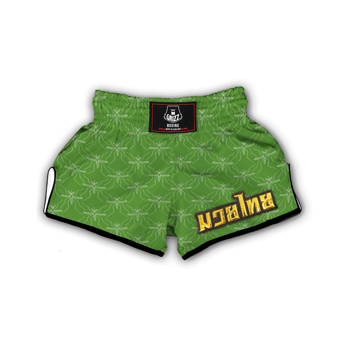 Green Mosquito Print Pattern Muay Thai Boxing Shorts-grizzshop