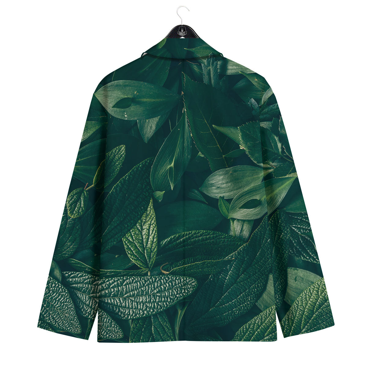 Green Natural Leaf Print Men's Sport Coat-grizzshop