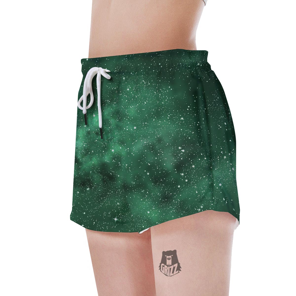 Green Nebula Galaxy Women's Shorts-grizzshop