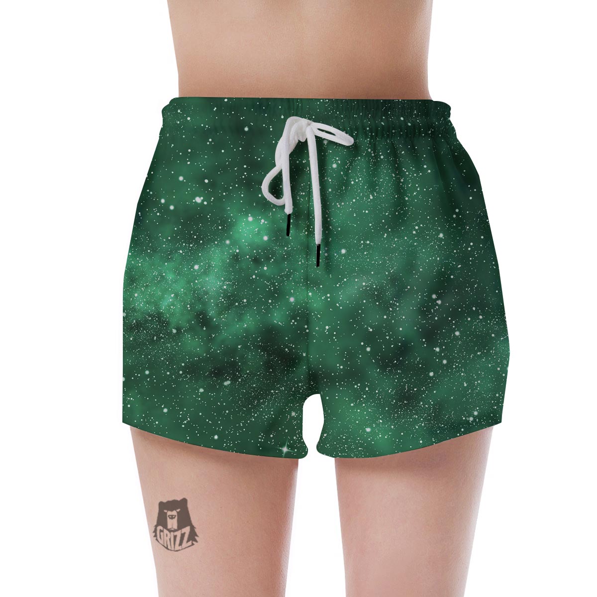 Green Nebula Galaxy Women's Shorts-grizzshop