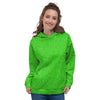 Green Neon Glitter Artwork Print Women's Hoodie-grizzshop