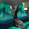 Green Northern Lights And Snowy Mountains Print Car Seat Covers-grizzshop