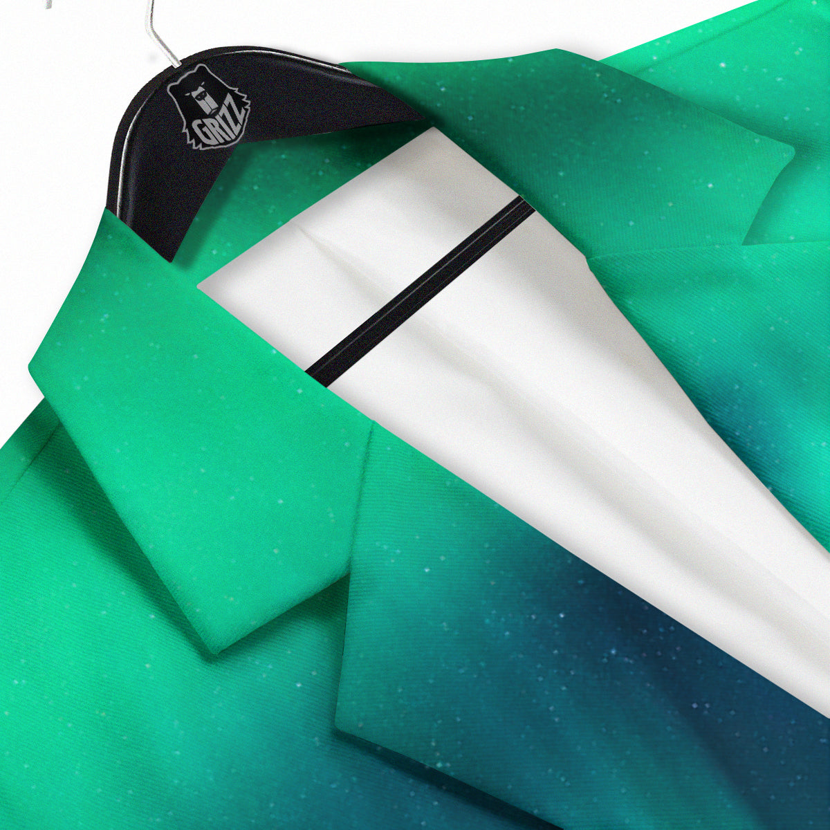Green Northern Lights And Snowy Mountains Print Men's Sport Coat-grizzshop