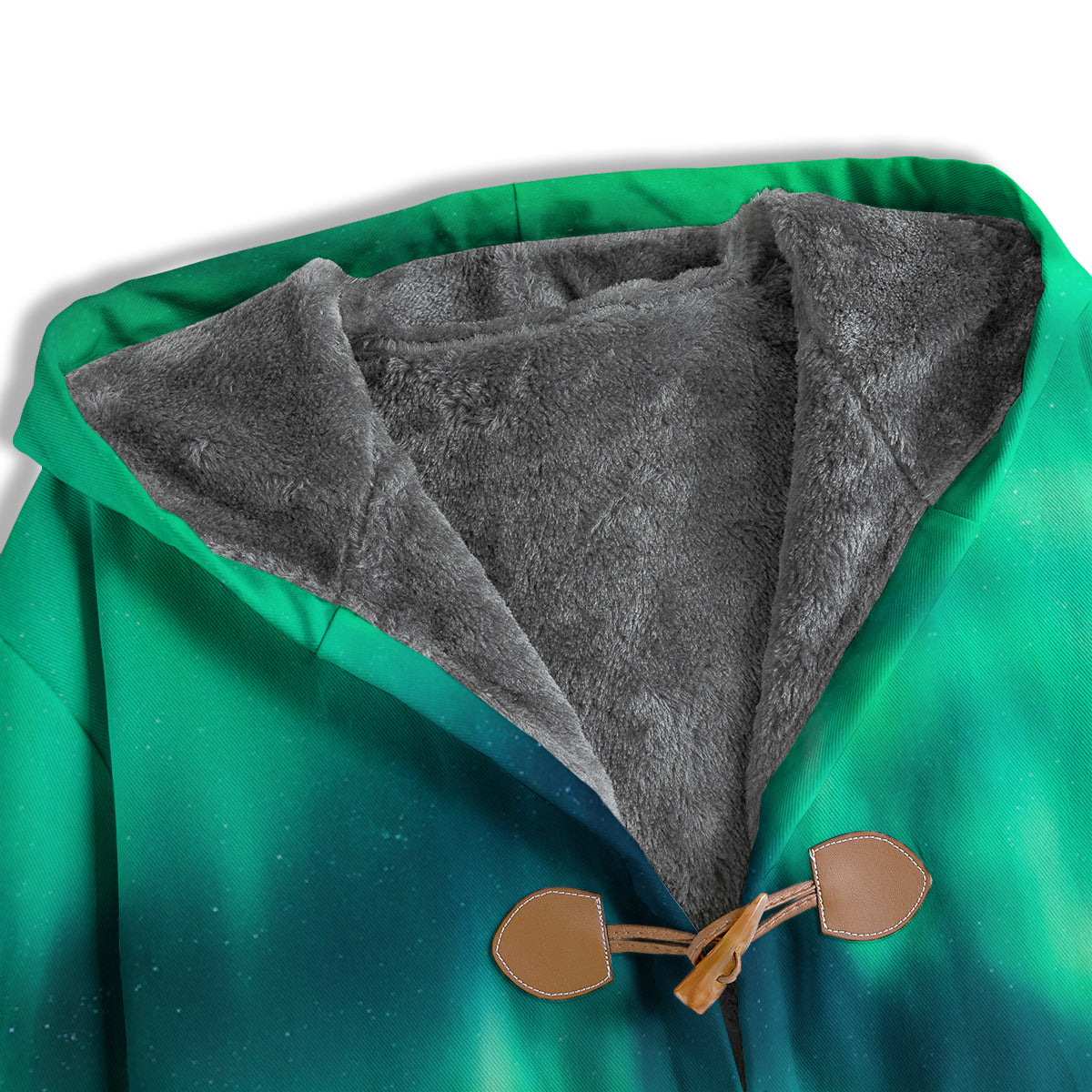 Green Northern Lights And Snowy Mountains Print Men's Windbreaker Jacket-grizzshop