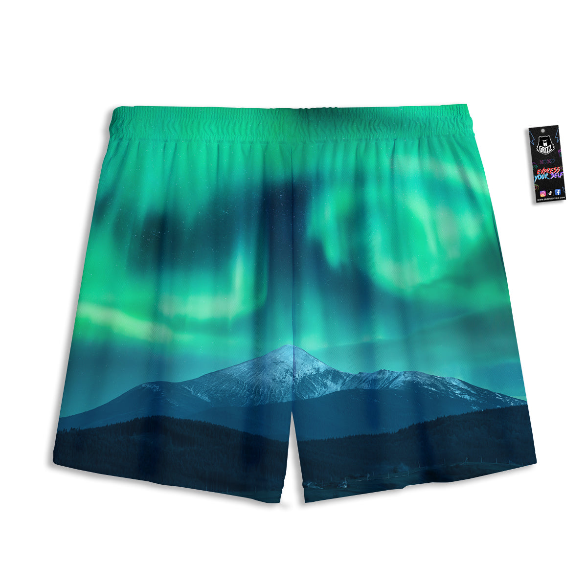 Lettuce Fresh Leaves Print Mesh Shorts