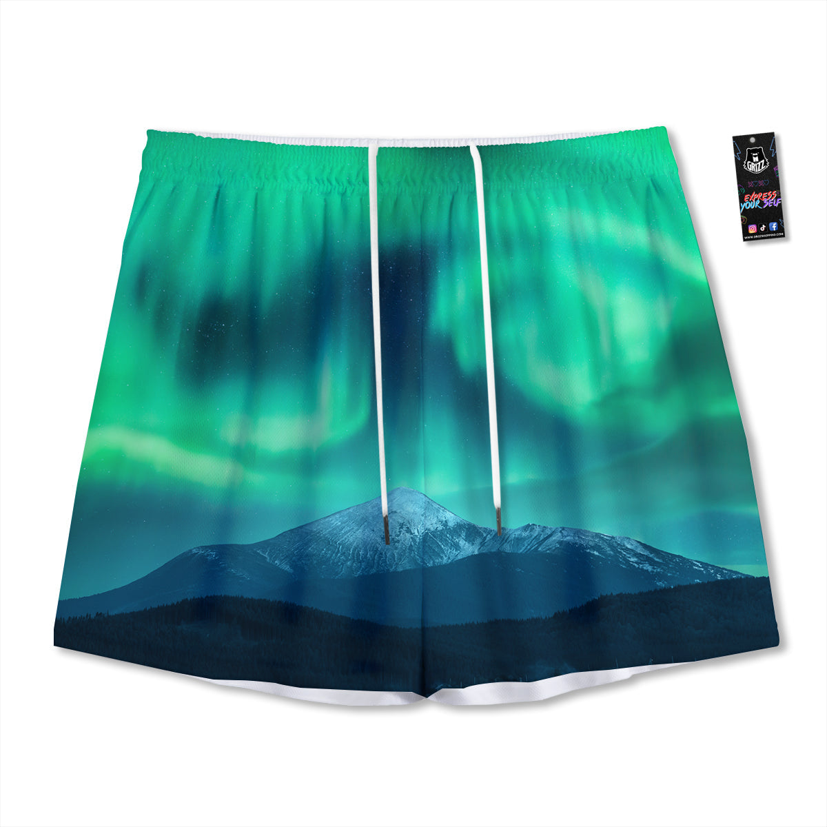 Lettuce Fresh Leaves Print Mesh Shorts