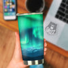 Green Northern Lights And Snowy Mountains Print Tumbler-grizzshop