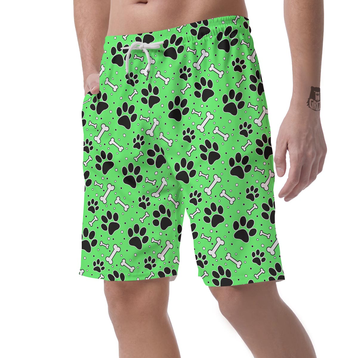 Green Paw Men's Shorts-grizzshop