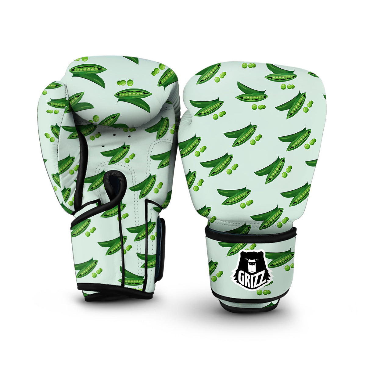 Green Peas Print Pattern Boxing Gloves-grizzshop