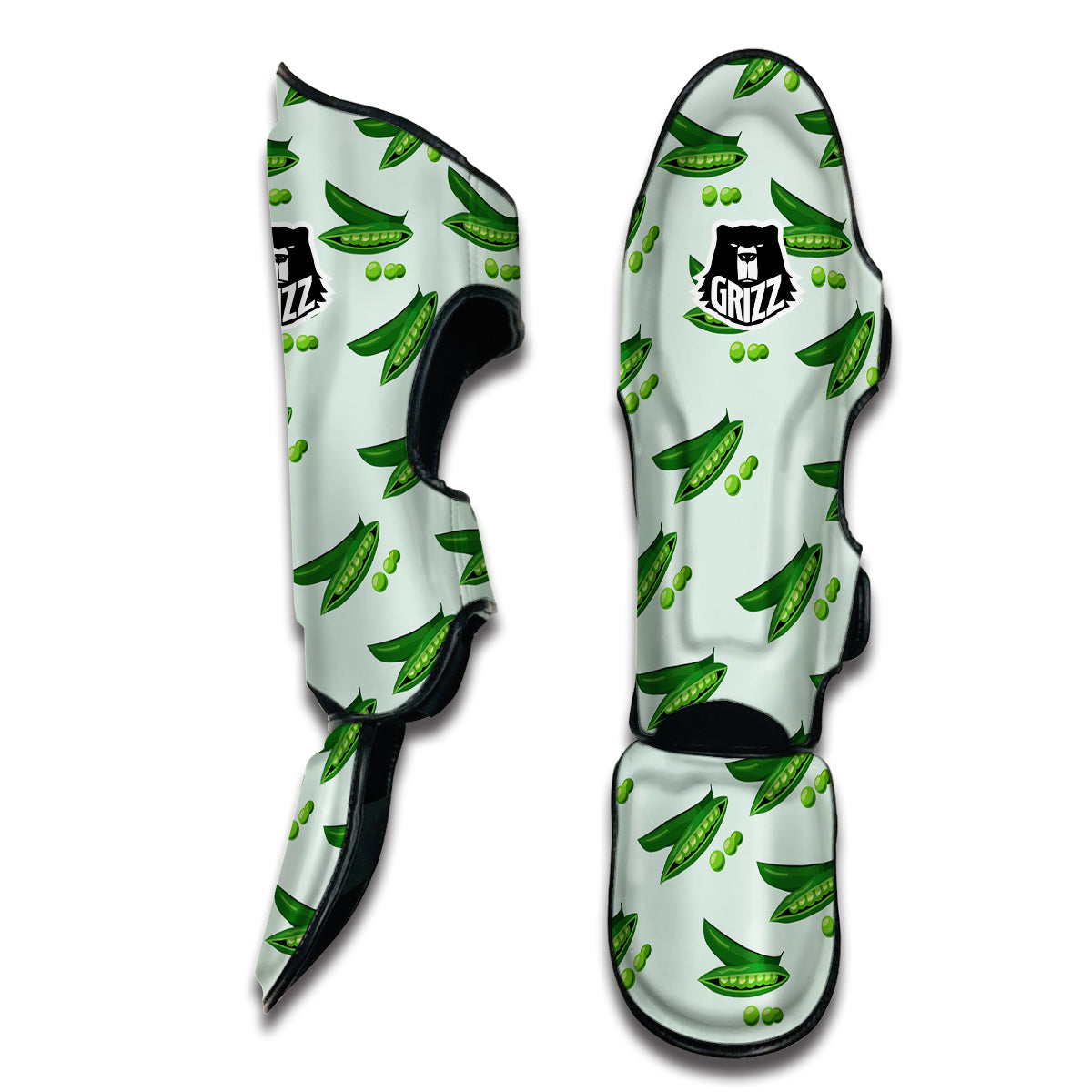 Green Peas Print Pattern Muay Thai Shin Guards-grizzshop