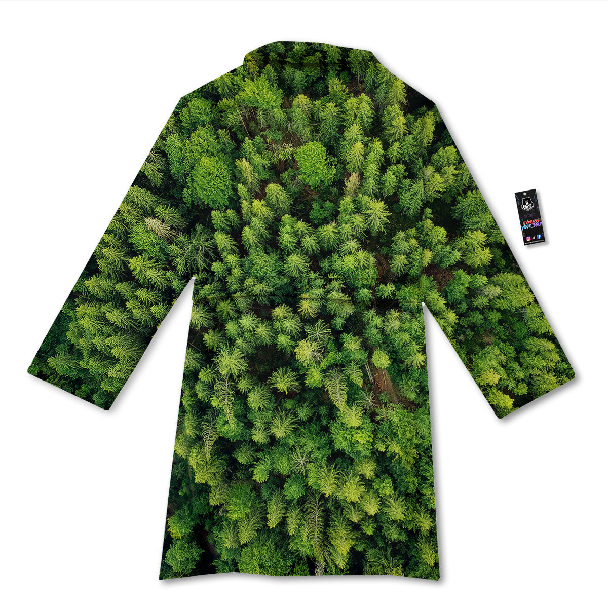 Green Pine Summer Forest Print Bathrobe-grizzshop