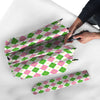 Green Pink And White Argyle Print Pattern Umbrella-grizzshop