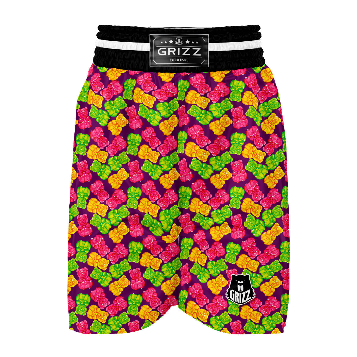 Green Pink And Yellow Gummy bear Print Pattern Boxing Shorts-grizzshop