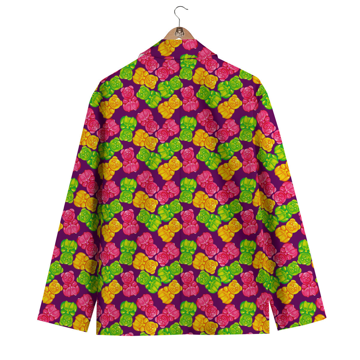 Green Pink And Yellow Gummy bear Print Pattern Men's Blazer-grizzshop