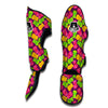 Green Pink And Yellow Gummy bear Print Pattern Muay Thai Shin Guards-grizzshop