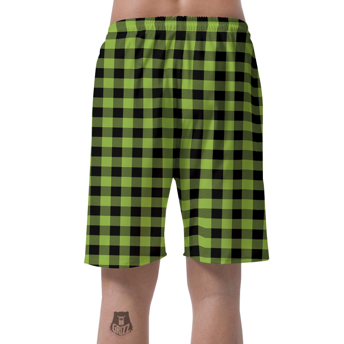 Green Plaid Men's Shorts-grizzshop