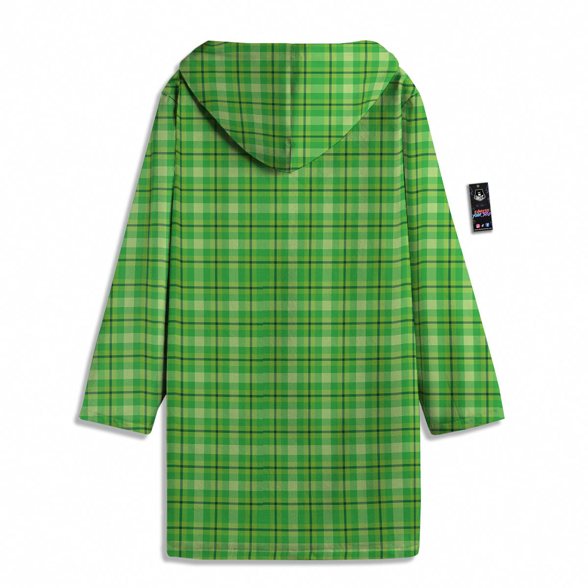 Green Plaid Shamrock Print Pattern Men's Windbreaker Jacket-grizzshop