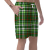 Green Plaid Tartan Men's Shorts-grizzshop