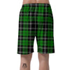 Green Plaid Tartan Print Men's Shorts-grizzshop