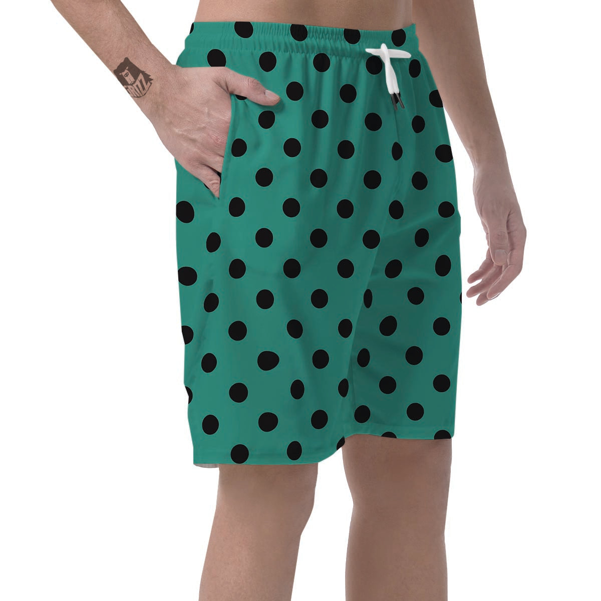 Green Polka Dot Men's Shorts-grizzshop