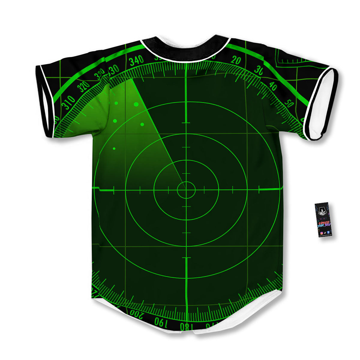 Green Radar Screen Print Baseball Jersey-grizzshop
