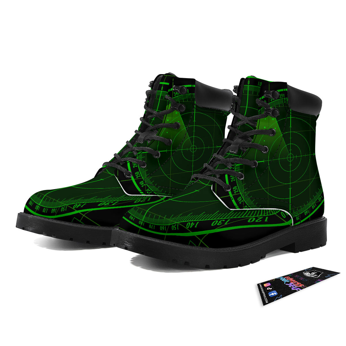 Green Radar Screen Print Boots-grizzshop