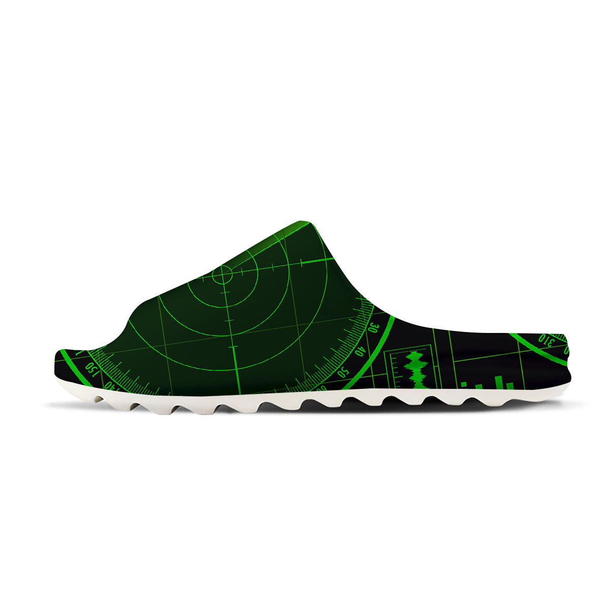Green Radar Screen Print Sandals-grizzshop