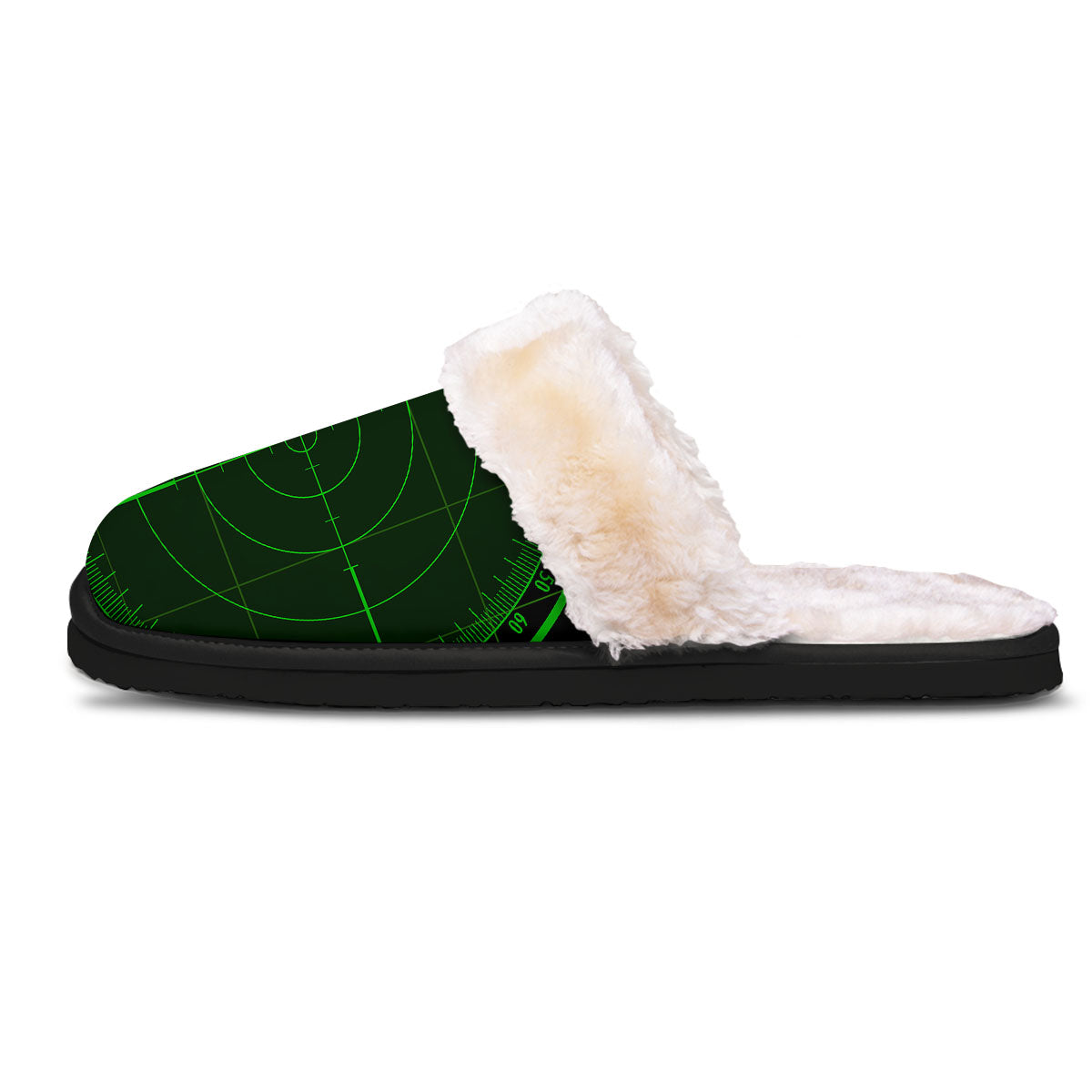 Green Radar Screen Print Slippers-grizzshop