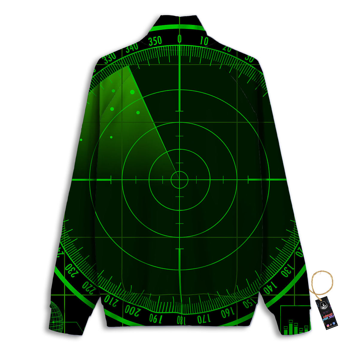 Green Radar Screen Print Track Jacket-grizzshop