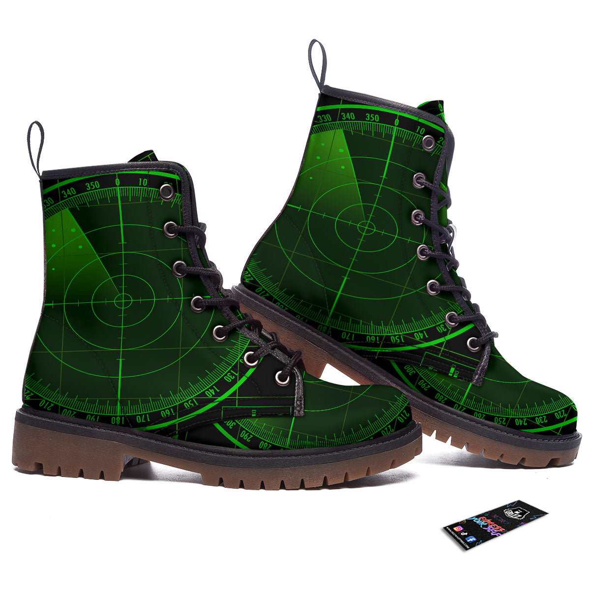 Green Radar Screen Print Work Boots-grizzshop