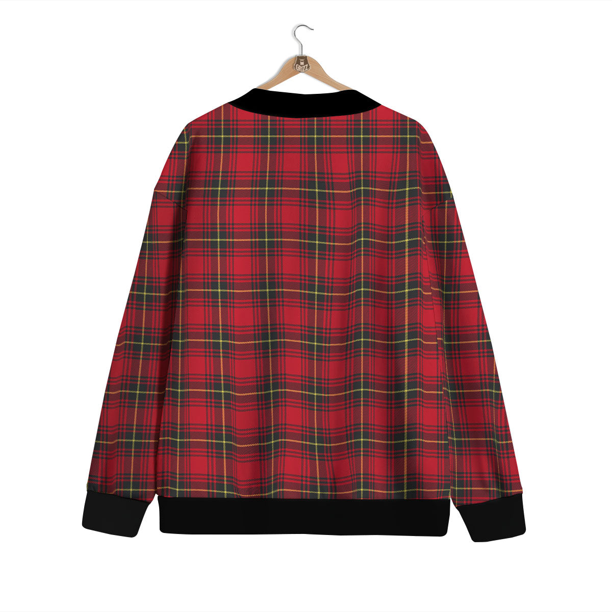 Green Red And Yellow Line Stewart Print Pattern Cardigan-grizzshop