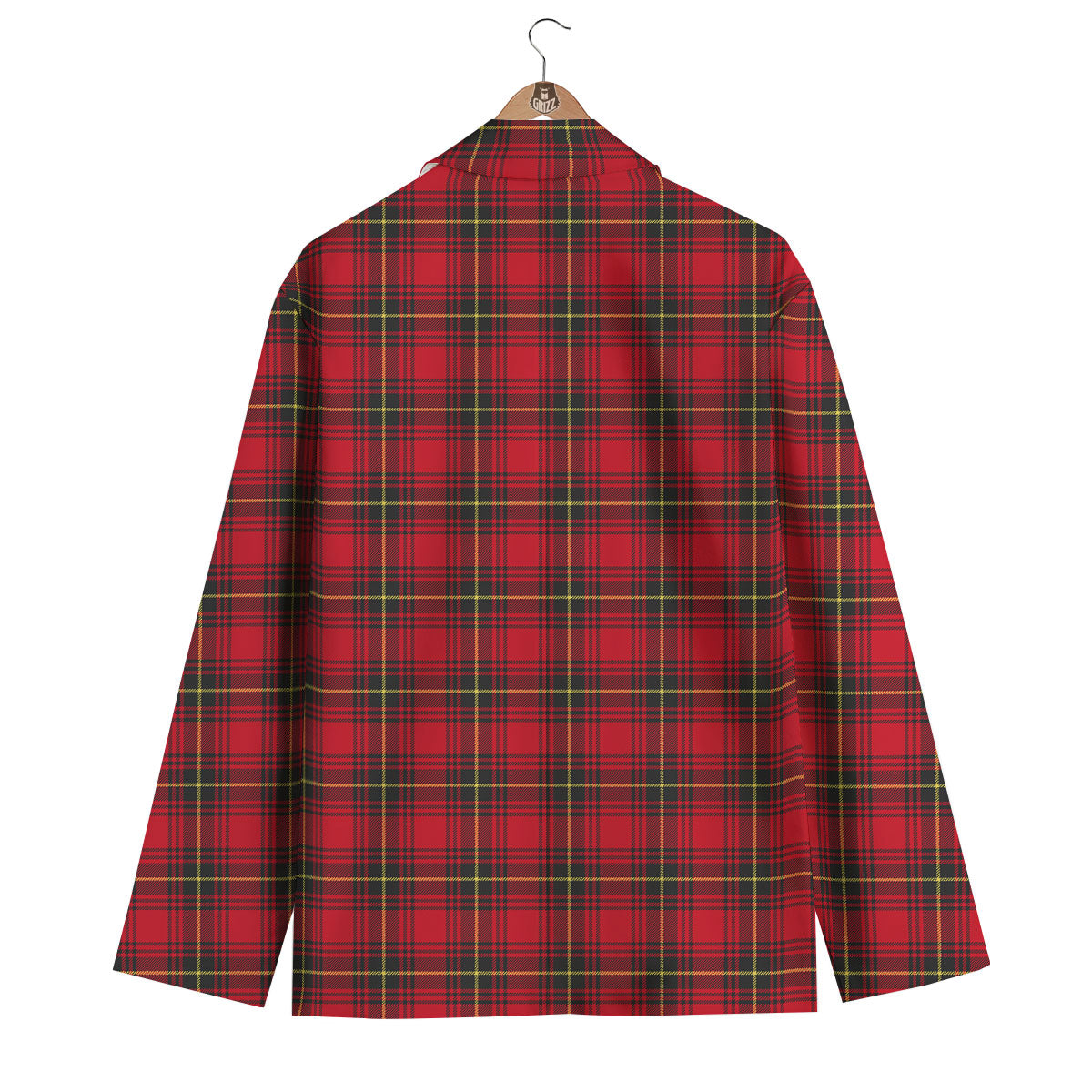 Green Red And Yellow Line Stewart Print Pattern Men's Blazer-grizzshop