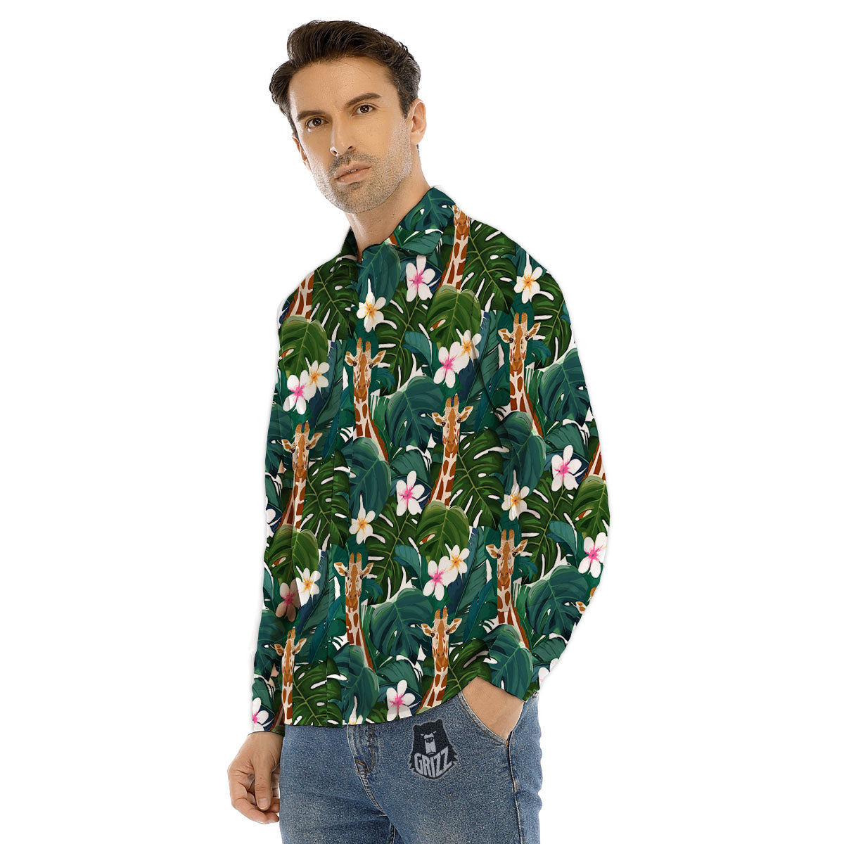 Green Red And Yellow Line Stewart Print Pattern Men's Dress Shirts-grizzshop
