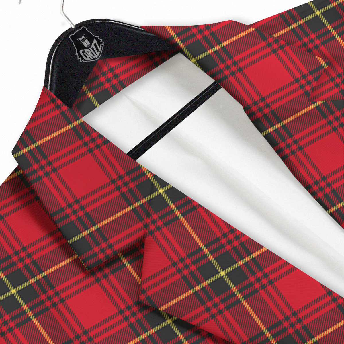 Green Red And Yellow Line Stewart Print Pattern Men's Sport Coat-grizzshop