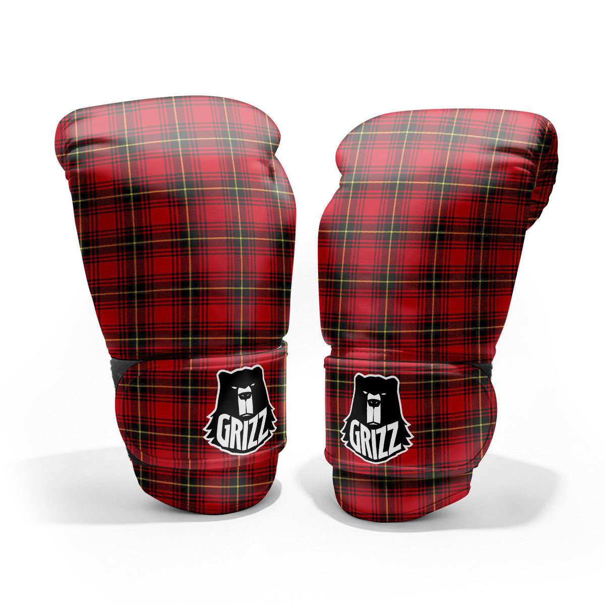 Green Red And Yellow Line Stewart Print Pattern Pro Boxing Glove