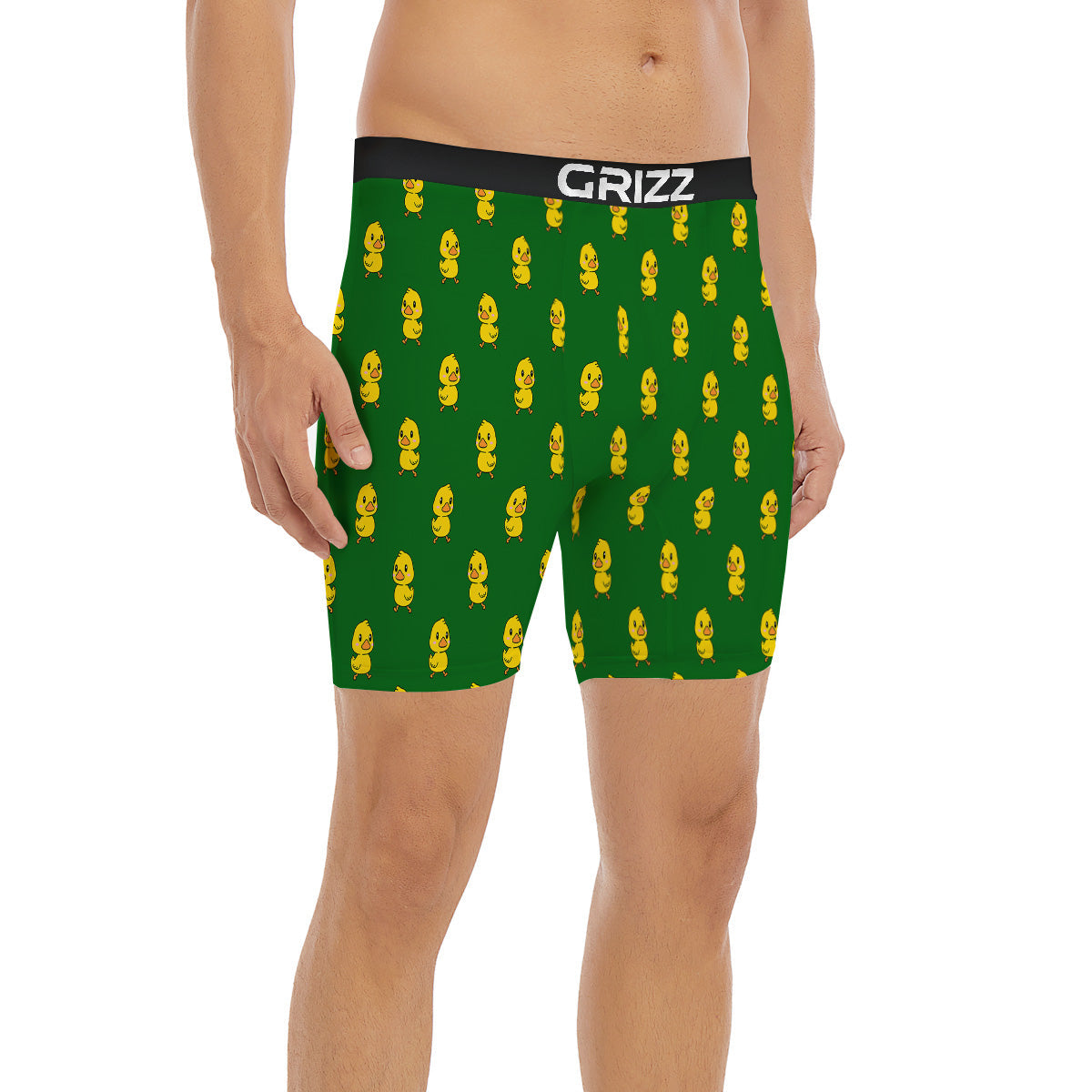 Green Rubber Duck Print Pattern Boxer Briefs-grizzshop