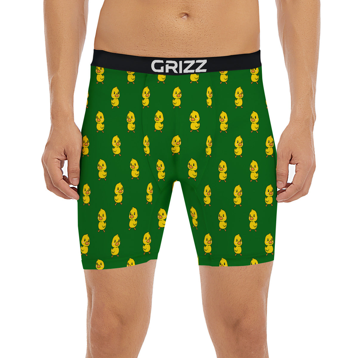 Green Rubber Duck Print Pattern Boxer Briefs-grizzshop